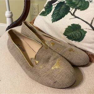 Gold and Tan Women's Loafers